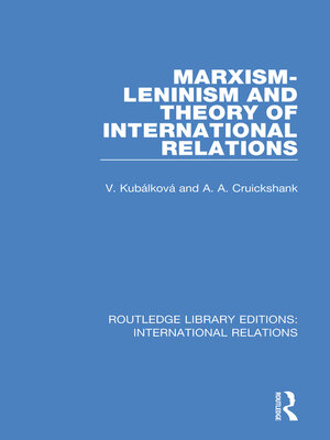 cover image of Marxism-Leninism and the Theory of International Relations
